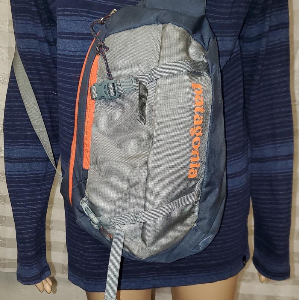 Patagonia Gray and Navy Atom Sling Daypack